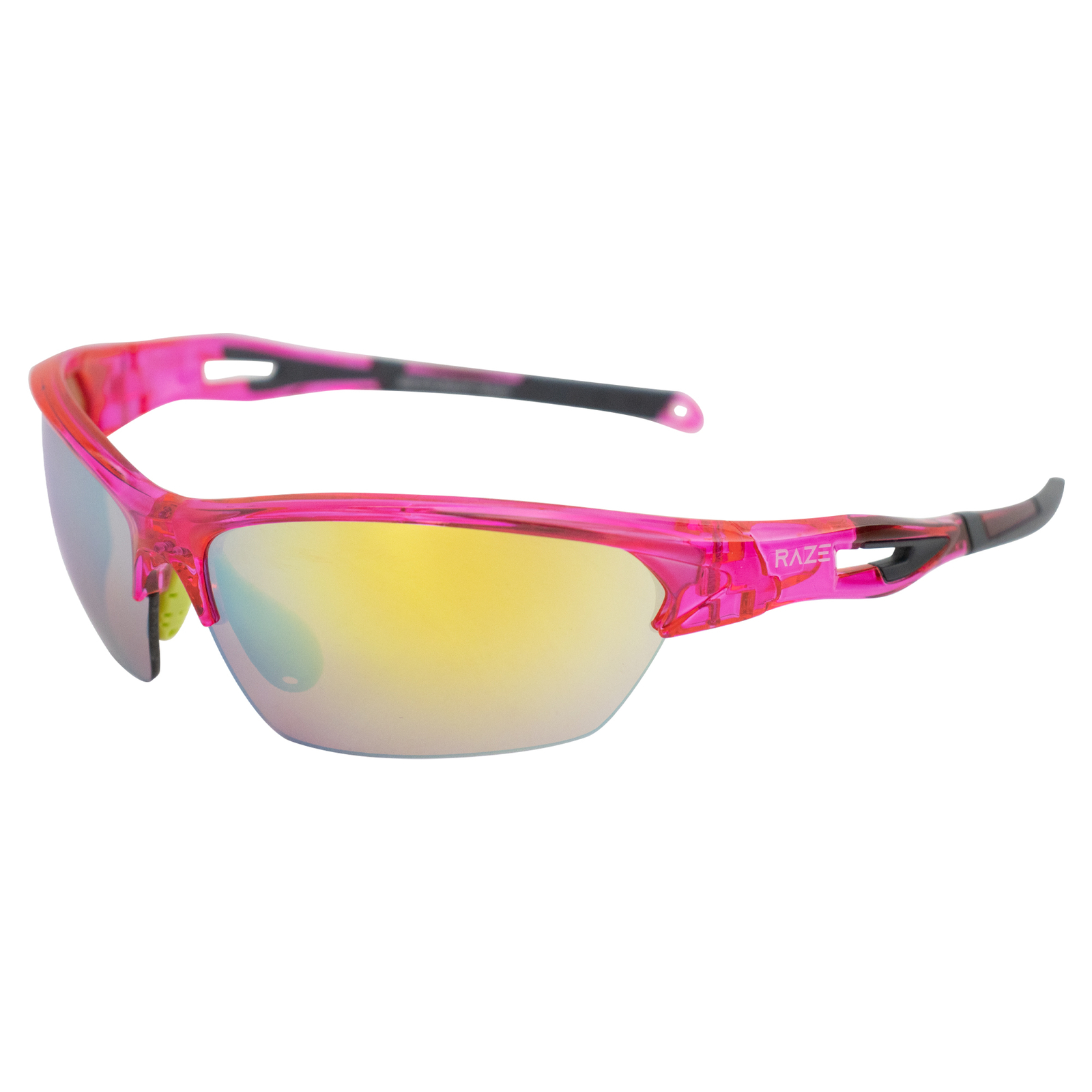 Raze Eyewear Pursuit Wrap Around Sports & Motorcycle Sunglasses HD Yellow Z Lens