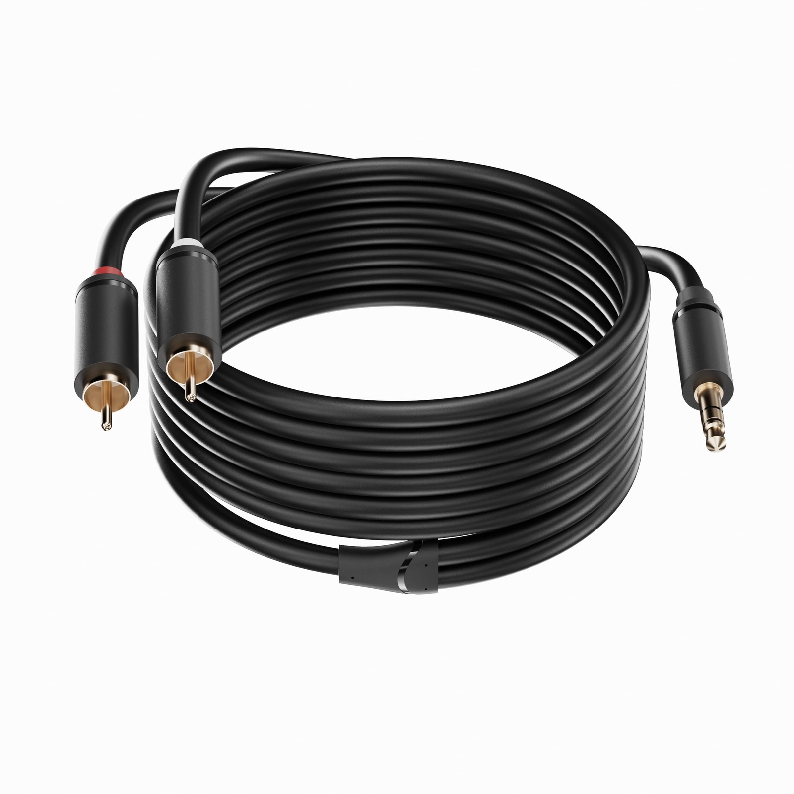 3.5mm Aux to RCA Cable 16 FT, 1 Pack, Black, 1/8 Male 16 Black
