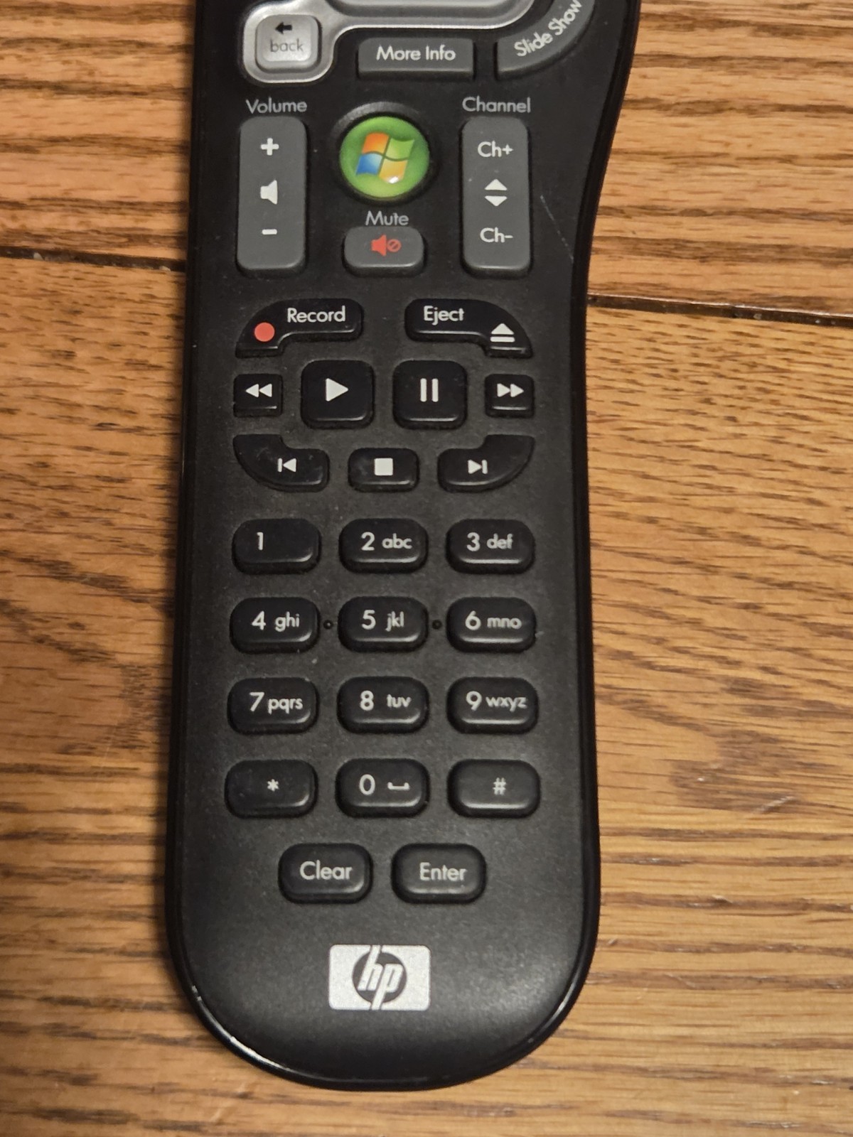 HP Microsoft Windows Media Center Remote Control RC6 Black Replacement
