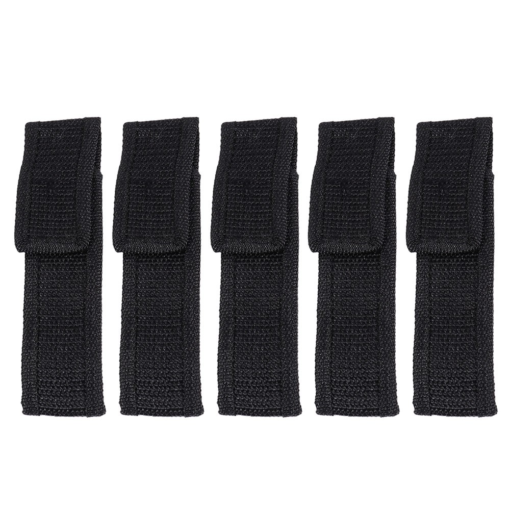 6Pcs Portable Outdoor Flashlight Holders Reusable Black Cloth Flashlight Pouches