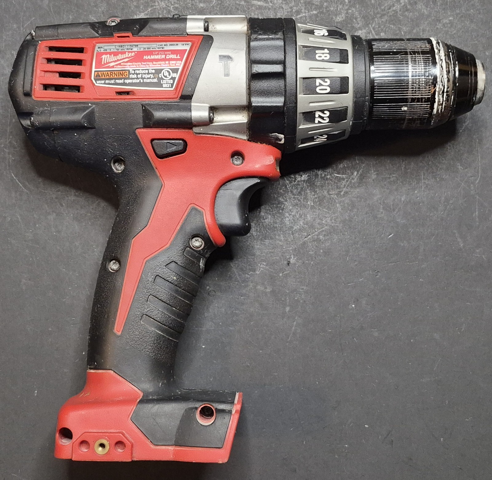 Milwaukee 2602-20 M18 Cordless Compact 1/2" Hammer Drill Driver TOOL ONLY