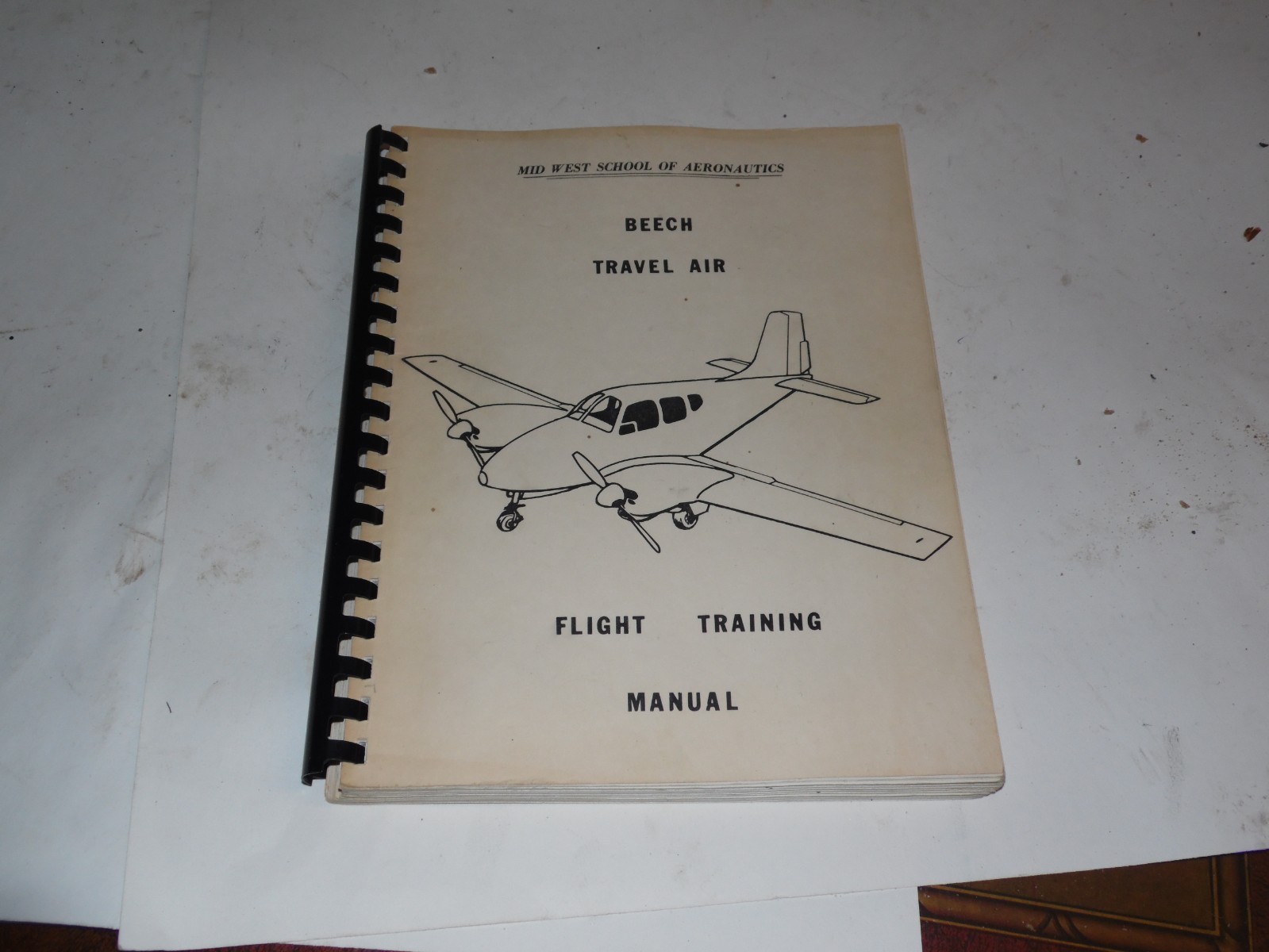 Vintage Beech Travel Air Flight Training Manual Mid West School of Aeronautics