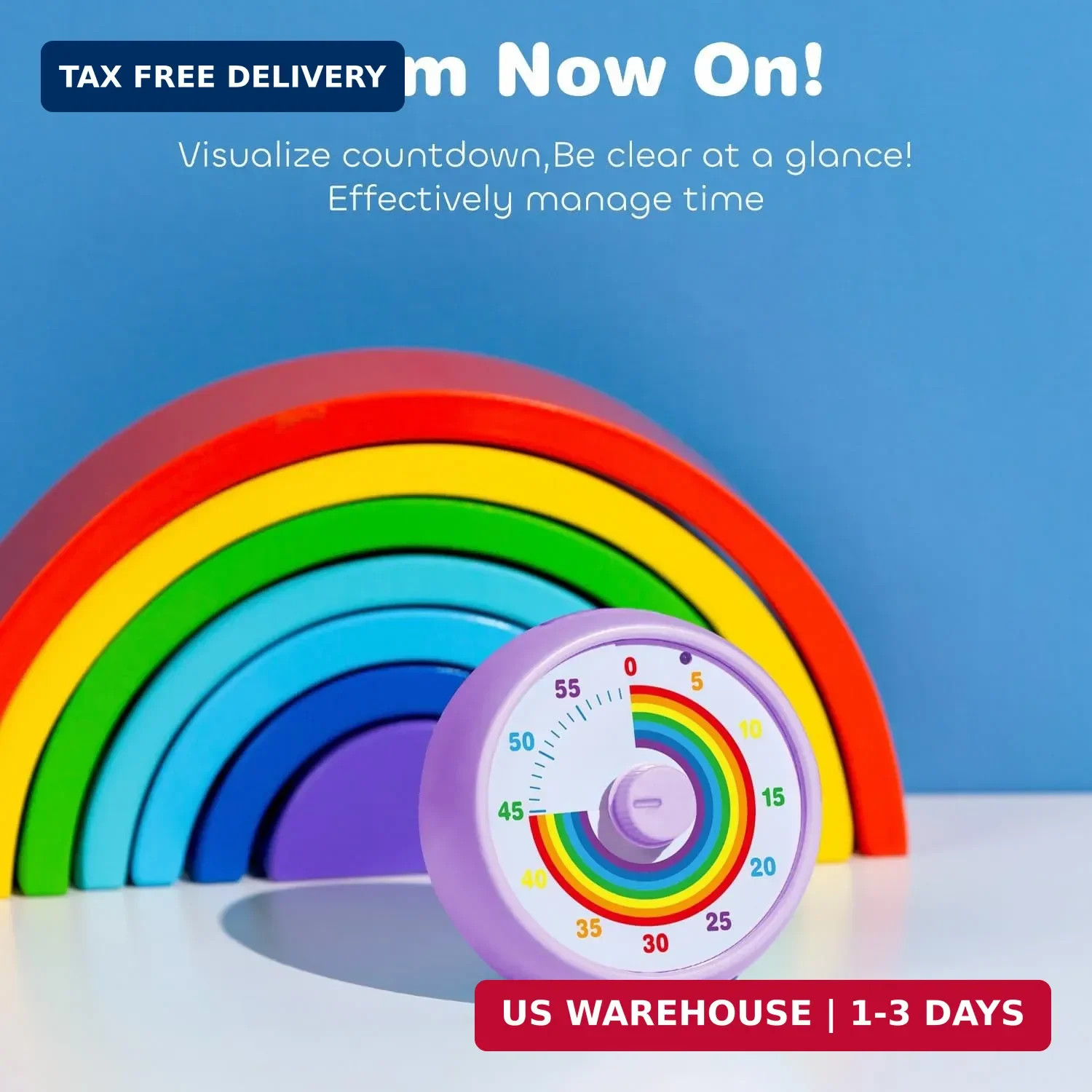 Visual Timer for Kids, 60-Minute Countdown for Classroom Office Kitchen, Desk Ti