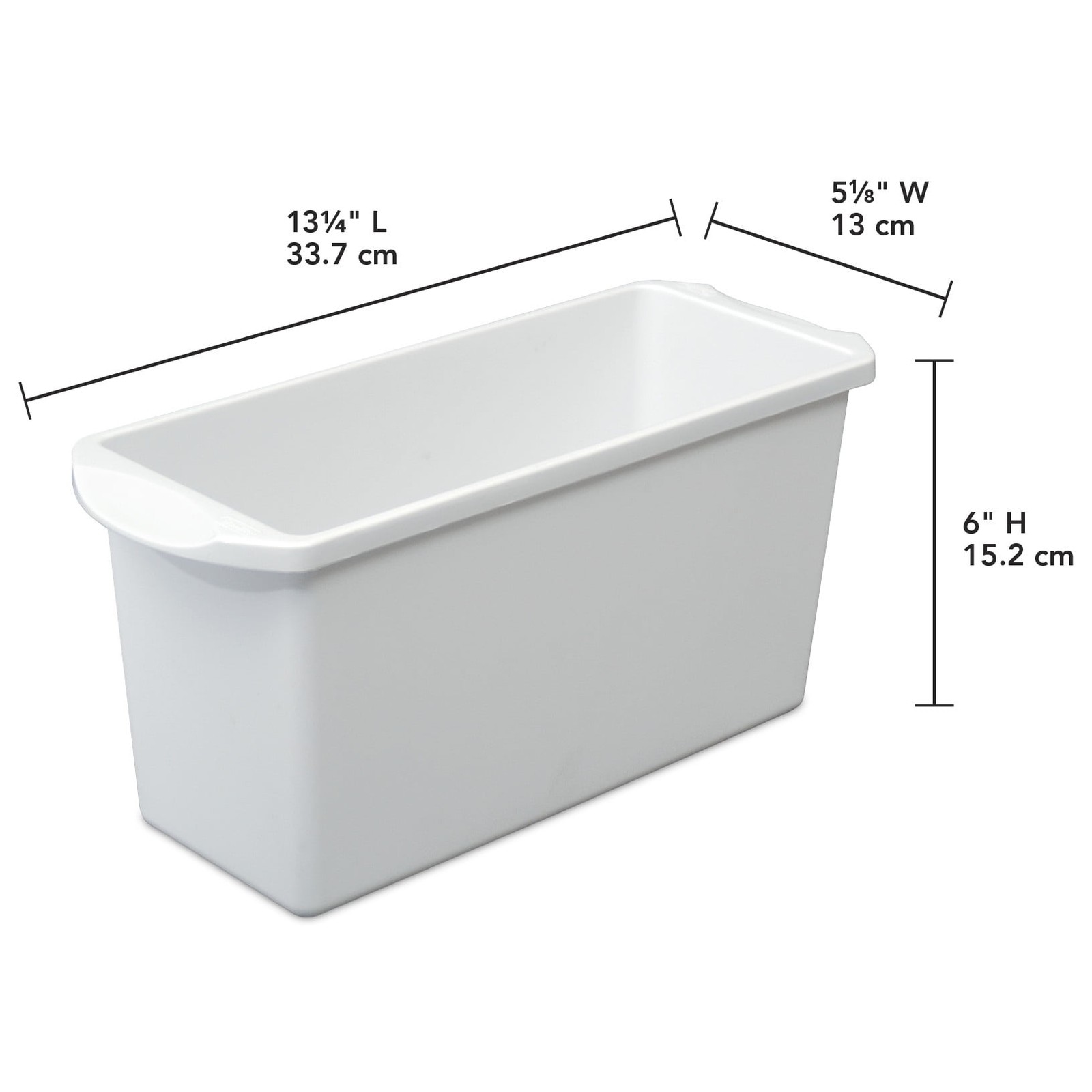(6 pack) Sterilite Ice Cube Bin, Narrow Design, Space-efficient, White