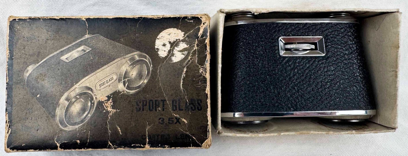 Vintage Topic Binoculars 3.5x with box - compact portable sports - Japan
