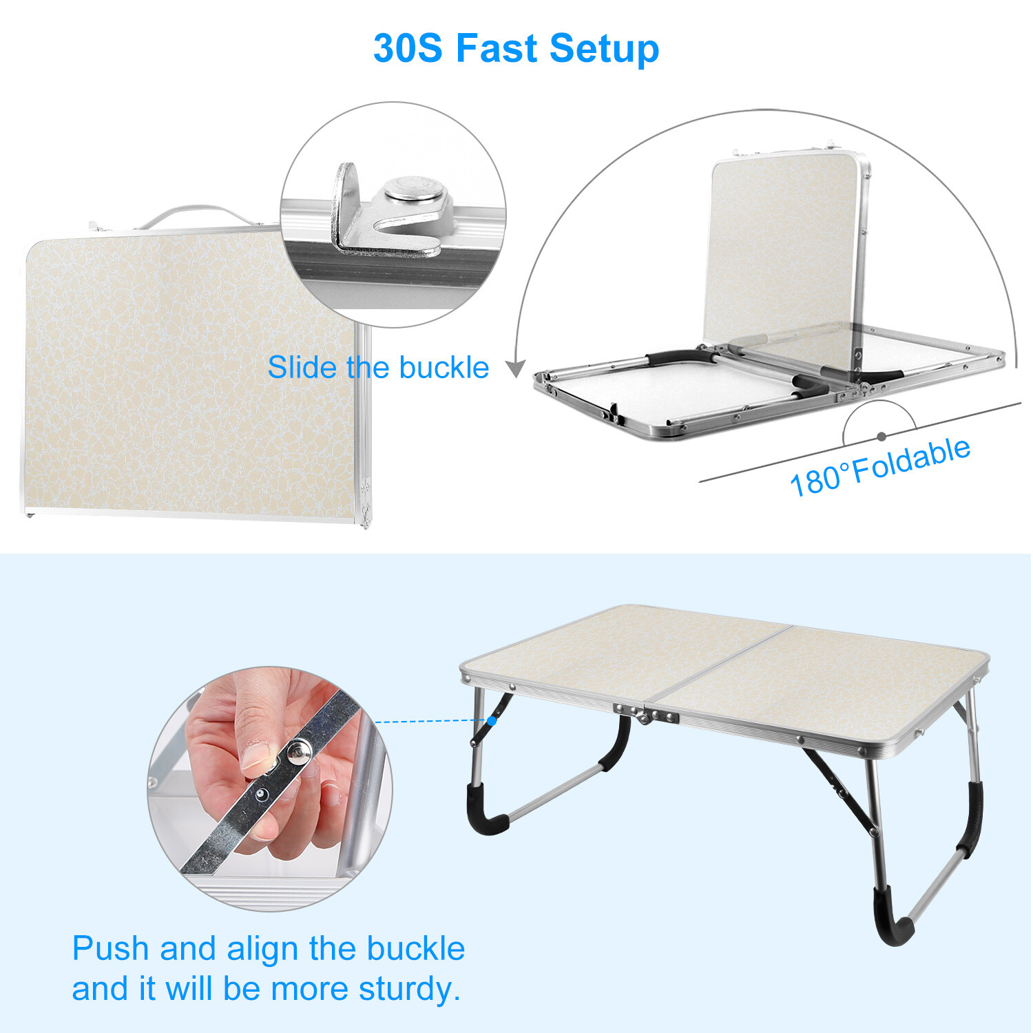 Foldable Laptop Table Notebook Computer Lazy Lap Tray for Bed Floor Desk Stand
