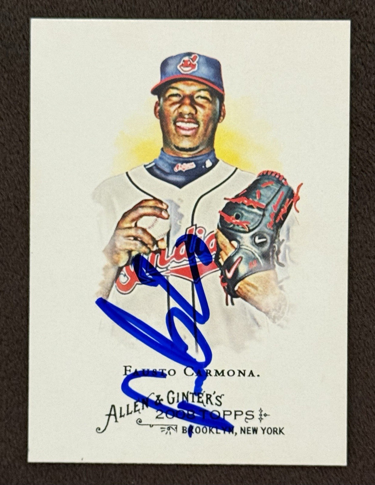 FAUSTO CARMONA  SIGNED AUTOGRAPH 2008 Topps Allen Ginter Cleveland Indians