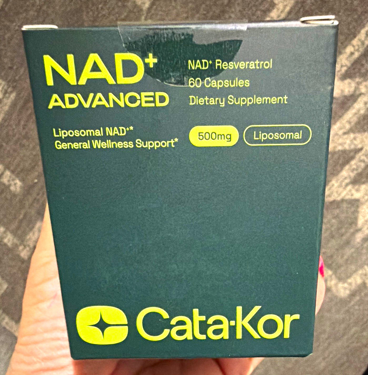 Cata-Kor NAD+ Advanced Liposomal NAD+ + Trans-Resveratrol 500mg 60 Capsules