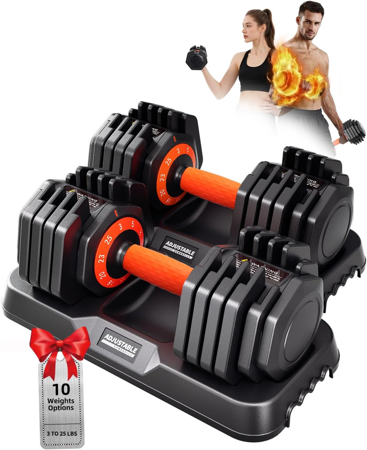 2026 Upgrade Adjustable Dumbbell Set 25Lb/50Lb, Small Increment in 3-6Lb, 1 Hand