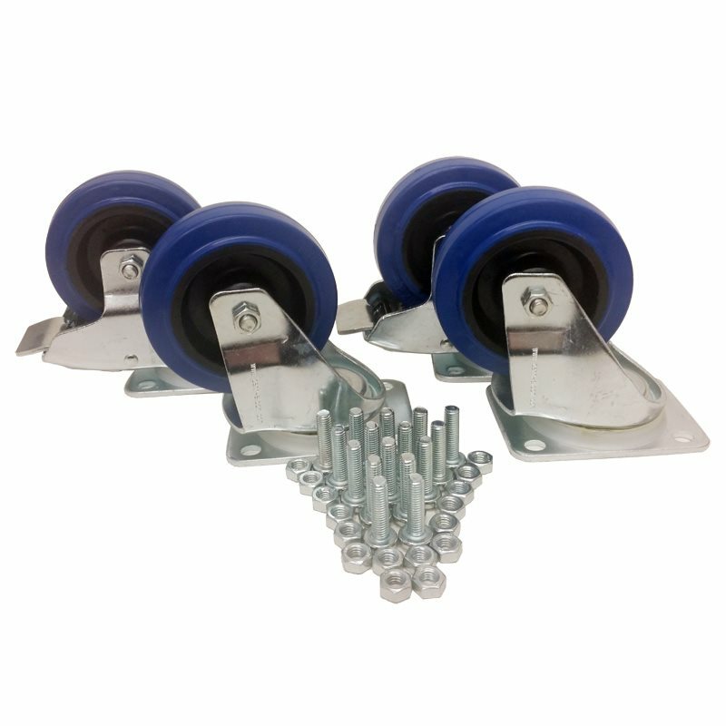 Penn Elcom Castor Kit W/ Hardware 4" Heavy Duty Swivel and Braked
