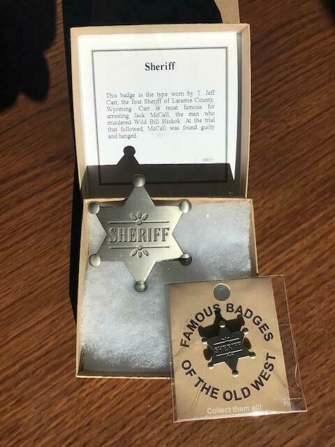 Old Western   Sheriff   Badge with Lapel / Hat Pin -Boxed