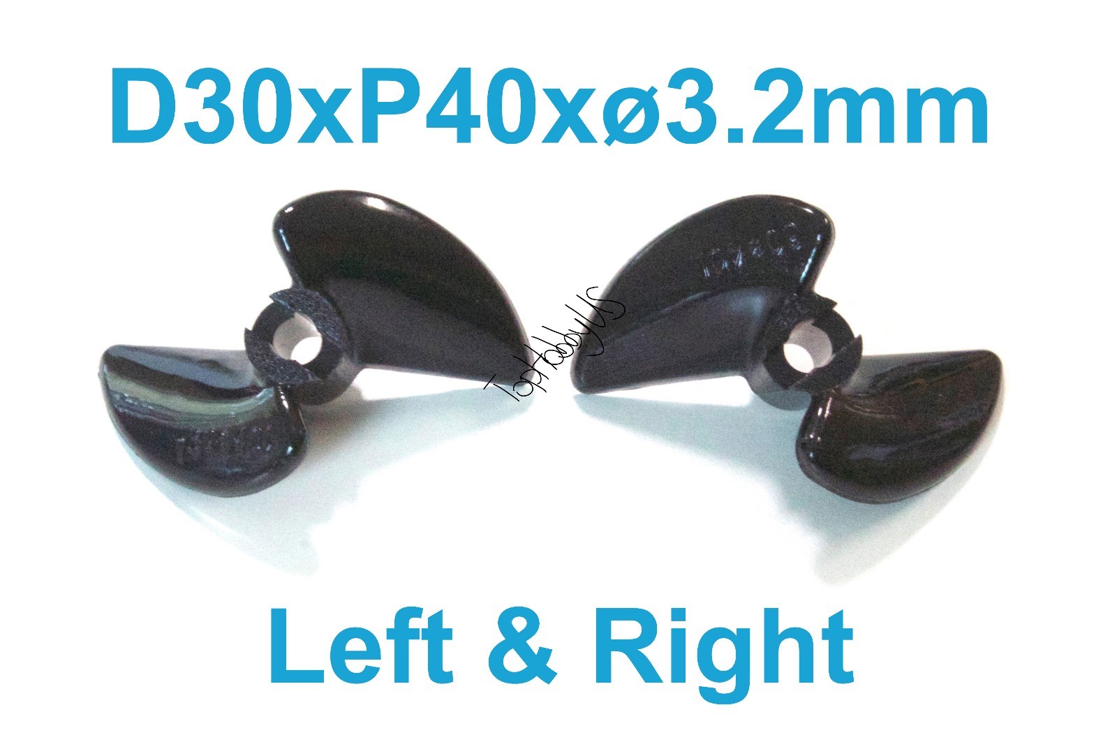 2 sets D30mmxP40, 2-Blades RC Boat Left&Right Propeller 1/8" Shaft, 038-05902/03