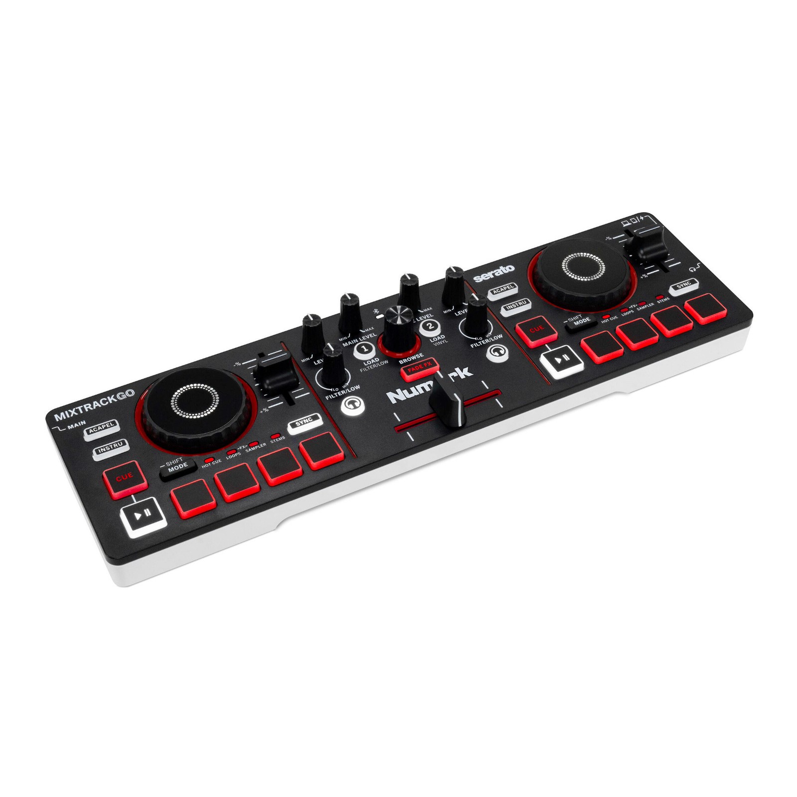 Numark MixTrack Go Ultra-Portable 2-Deck DJ Controller with Stems Control