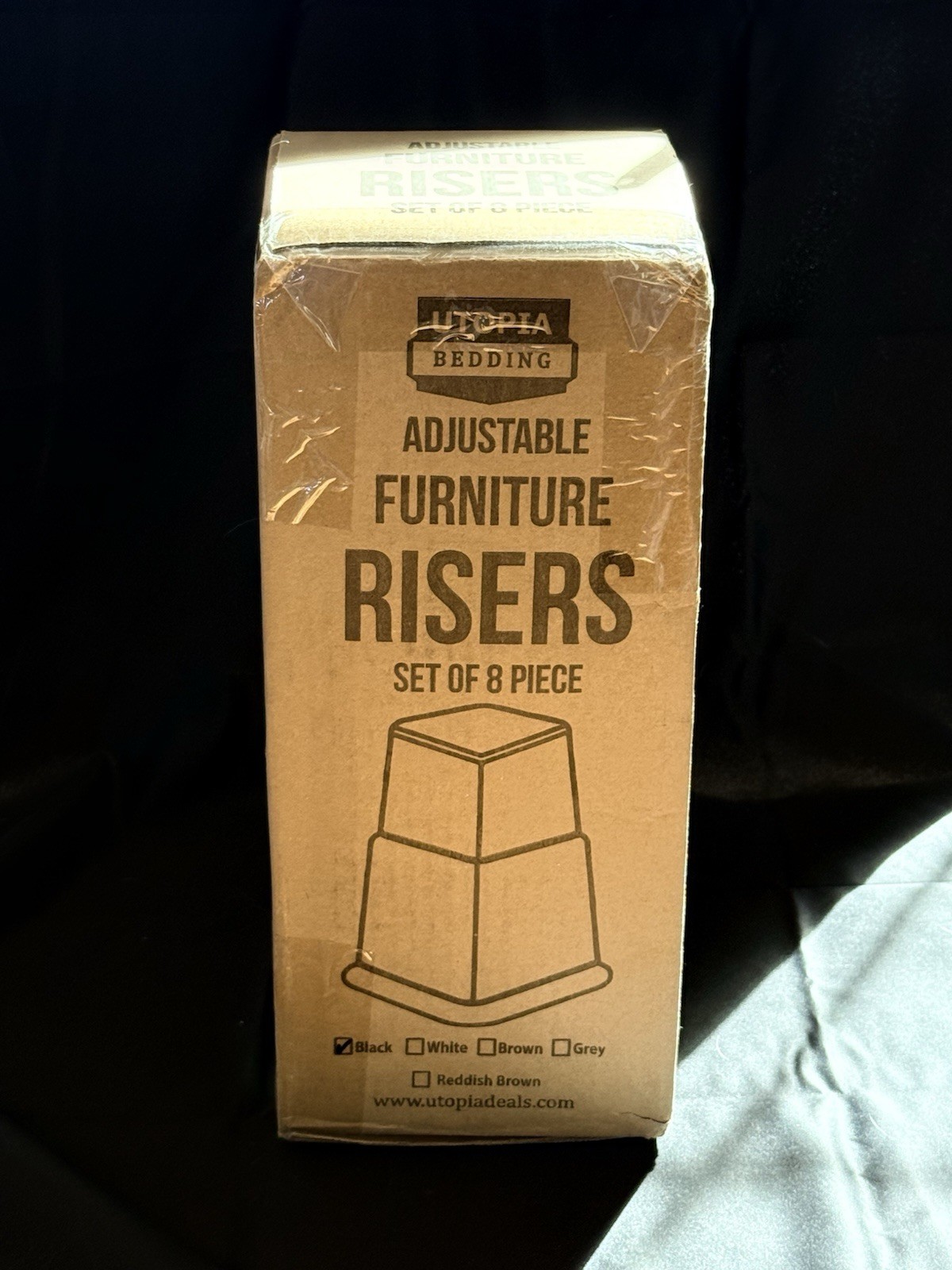 Adjustable Bed Risers Stackable Lift, 3, 5, 8 Inch Set Of 8