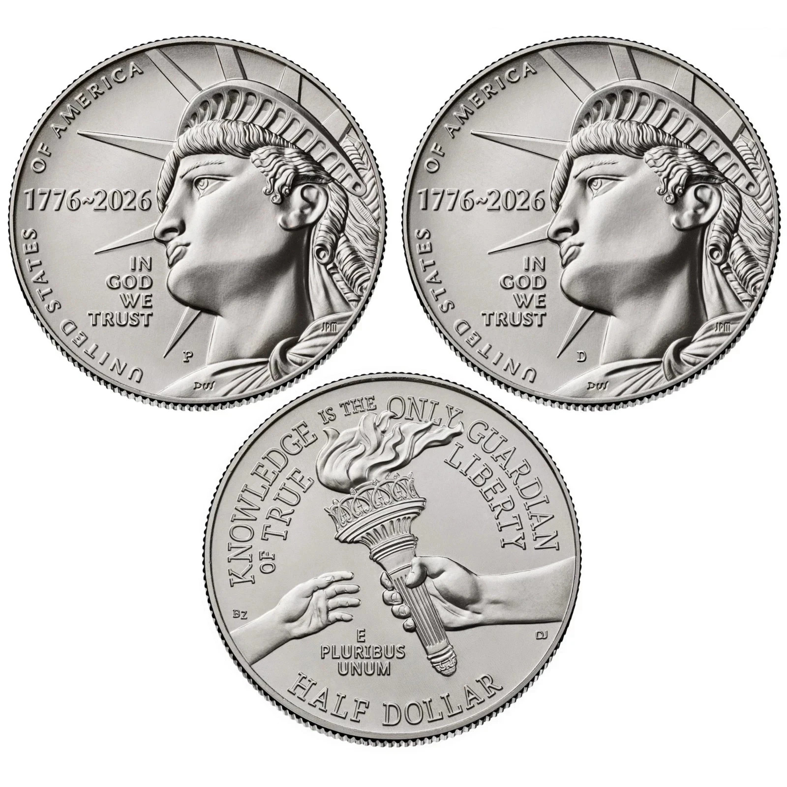 2026 Semi Quincentennial Enduring Librty BU Half Dollar P&D 2 Coin Set-Ships Now