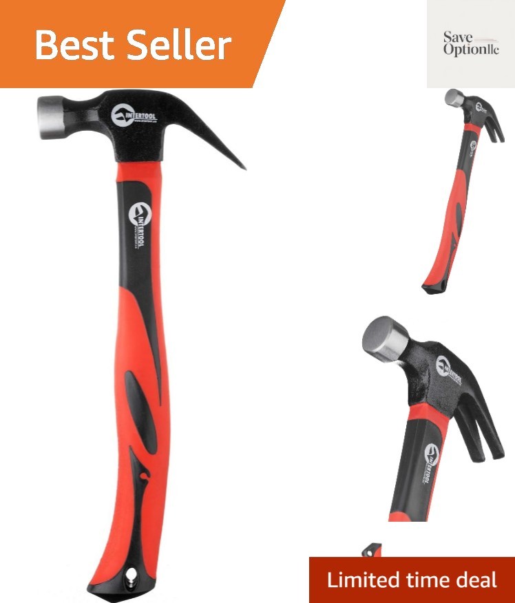 Claw Hammer 16 oz. / 1 Pound for Framing, Nails, Carpentry - Smooth Face and ...