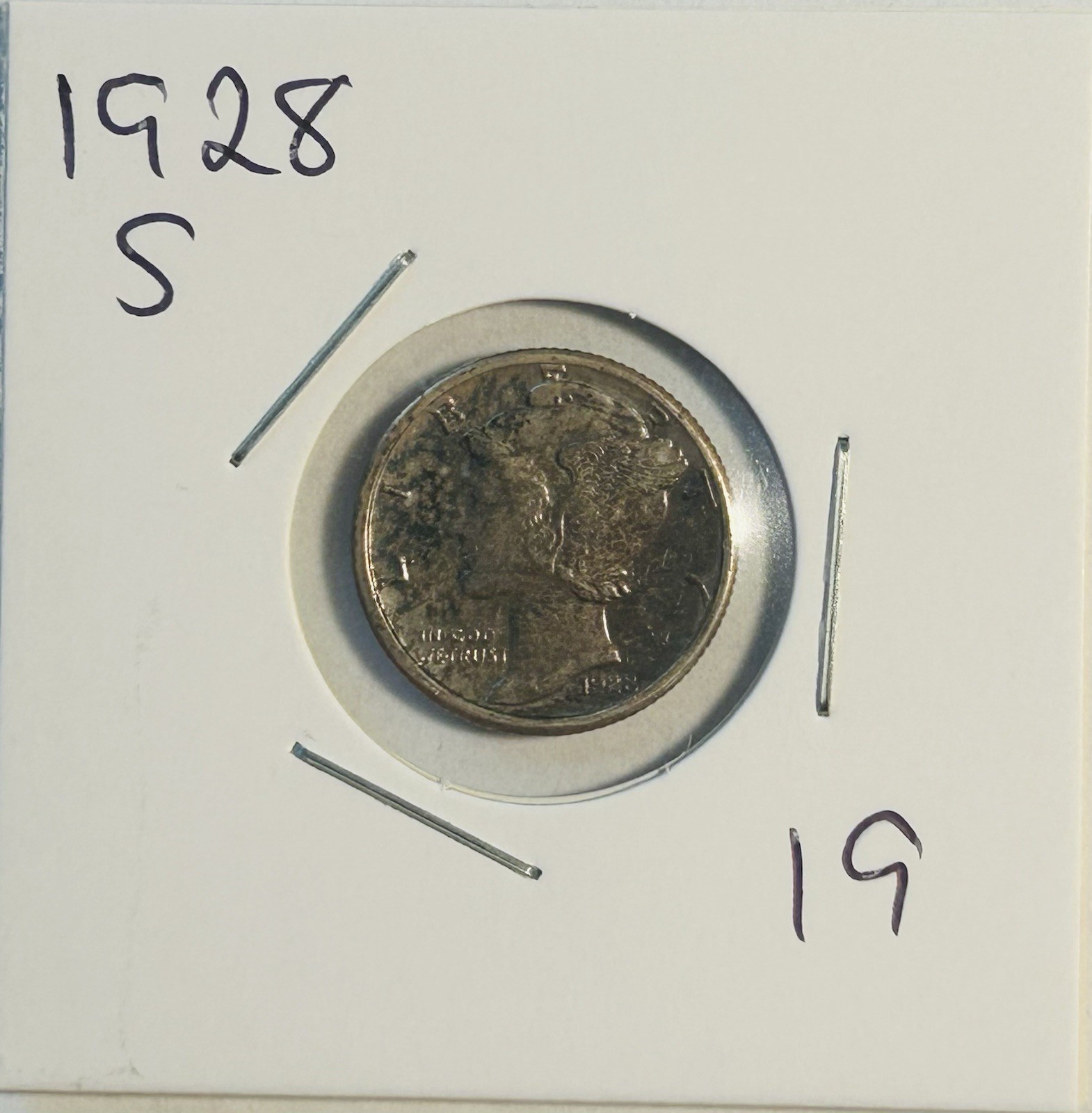 1928-S Mercury Silver Dime Coin AU+