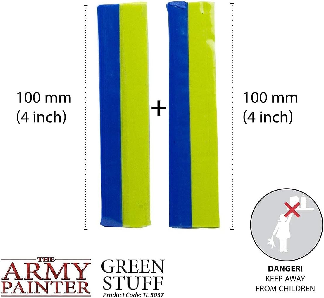 Green Stuff, 2 Part Modelling Compound, 20 cm, 25 g, Mouldable Putty for Mini...
