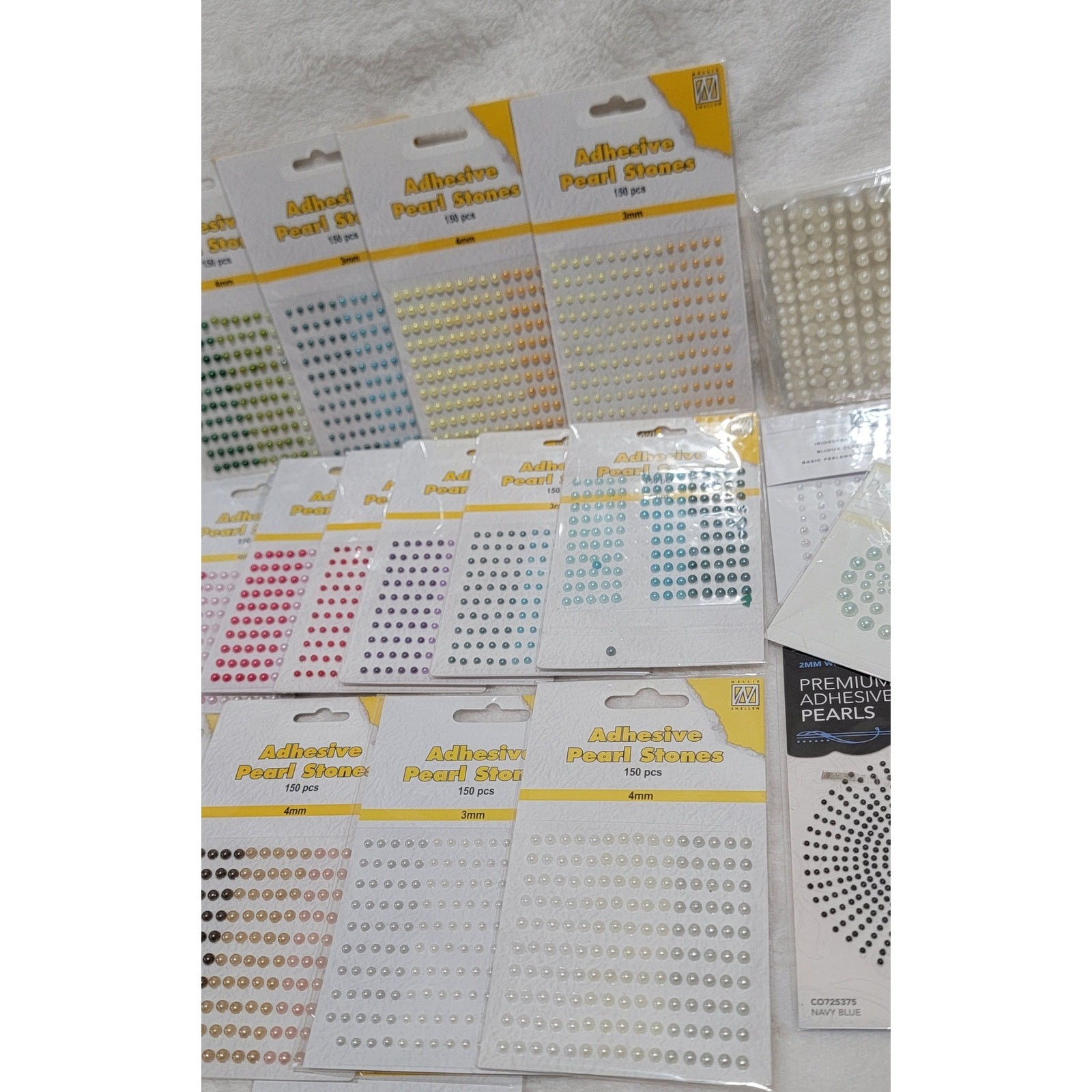 Adhesive Pearl Stones 17 pack Crafters BUNDLE