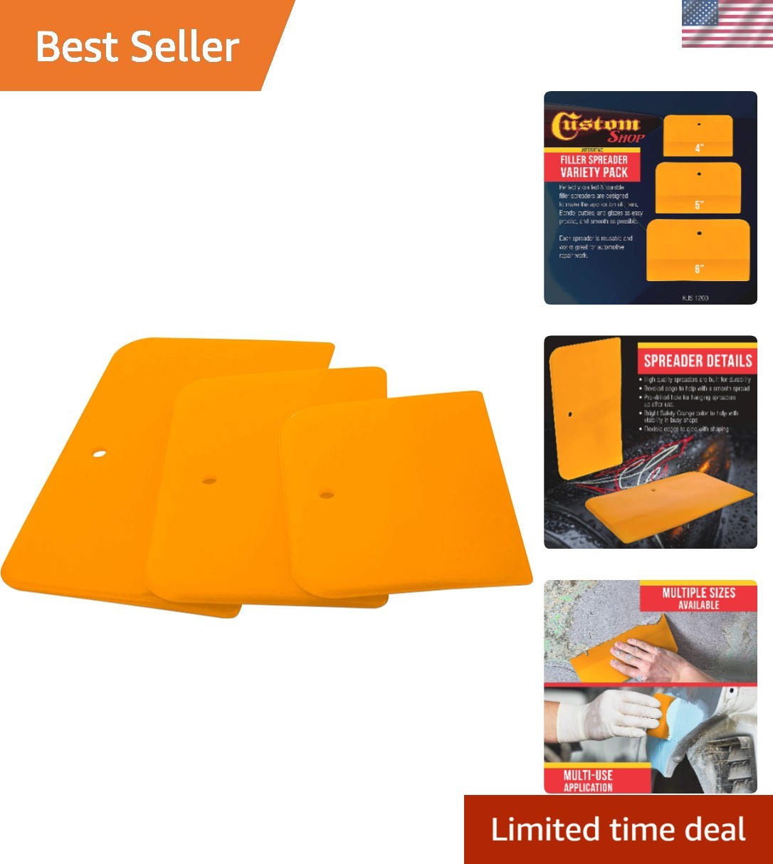 Flexible Plastic Spreader Tools Set for Automotive and Craft Use - 4 to 6 Inch