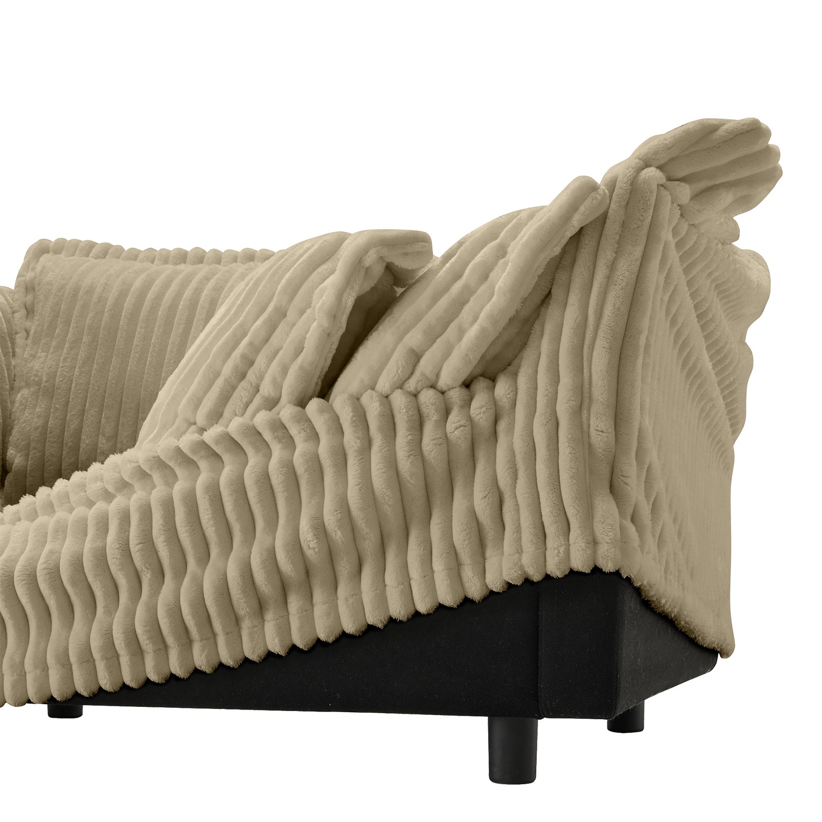Corduroy Sofa, Deep Seat, Removable Washable Covers, 300lb Capacity