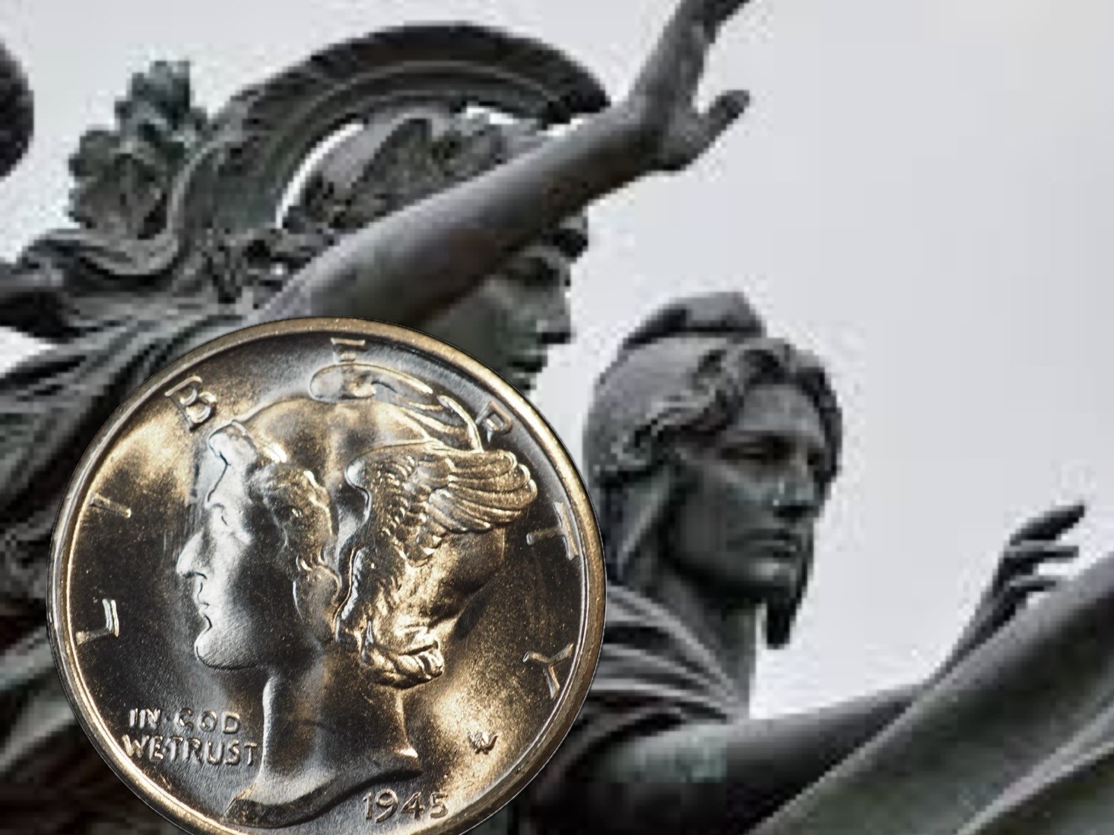 BLAZING GEM BU 1945-S Mercury Silver Dime SUPER HIGH GRADE!