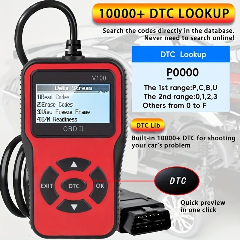 V100 OBD2 Car Scanner USB Engine Fault Code Reader Diagnostic Tool
