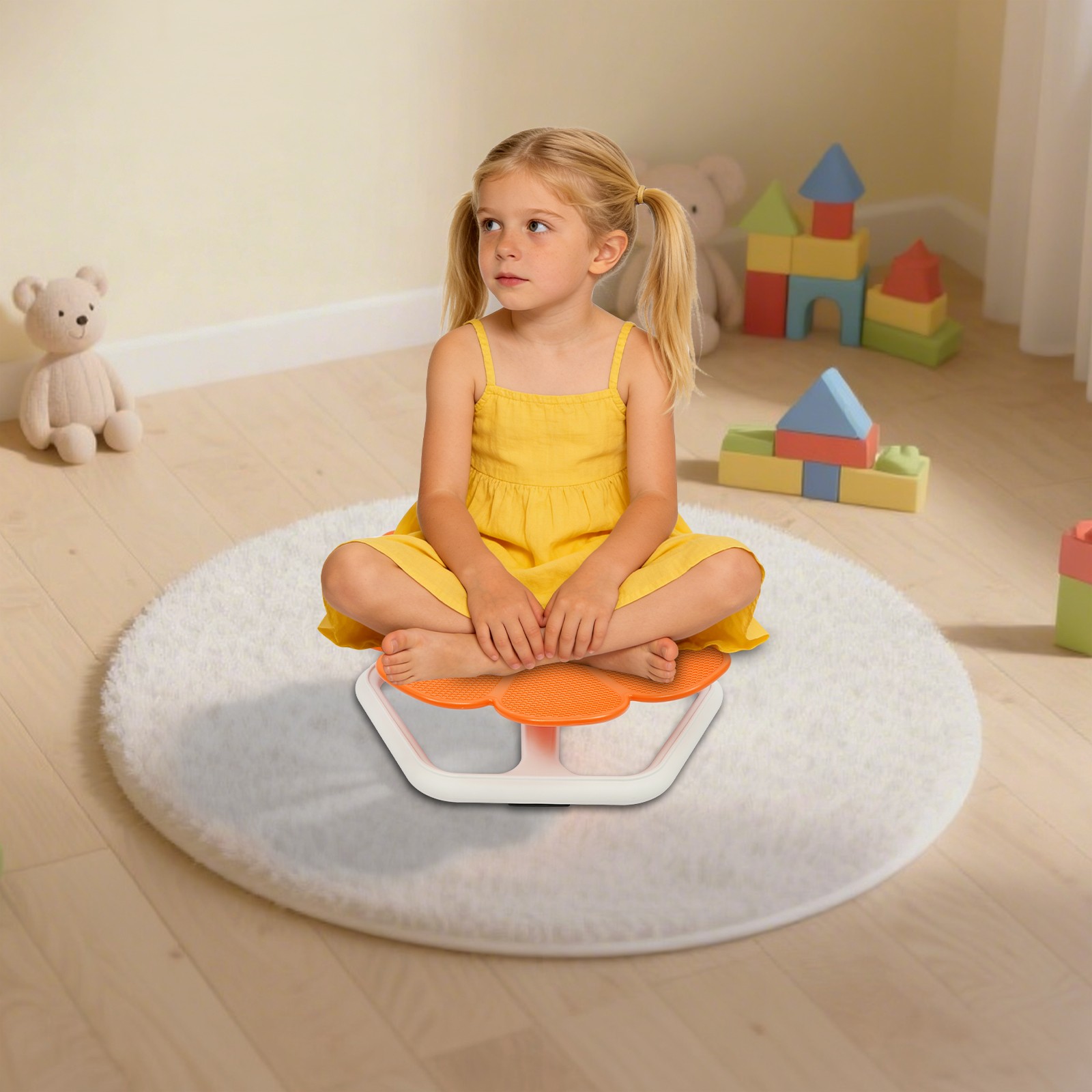 Flower Swivel Chair for Kids, 360° Spinning Seat, Kids Sit and Spin Seat 43*20cm