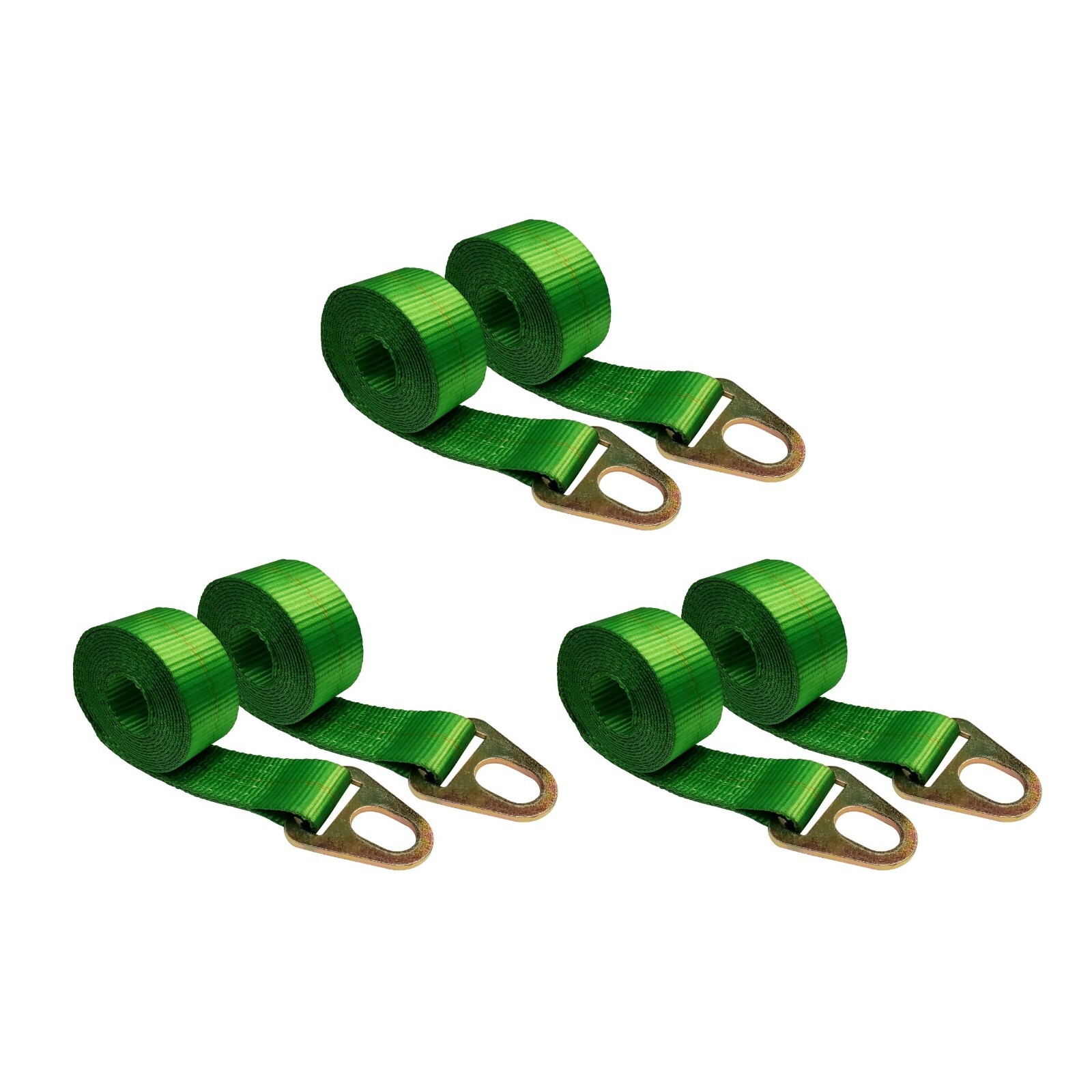 USA 6 Pack 2" x 10' Chevron Wheel Lift Lasso Strap w/ Keyhole For Auto Tie Down