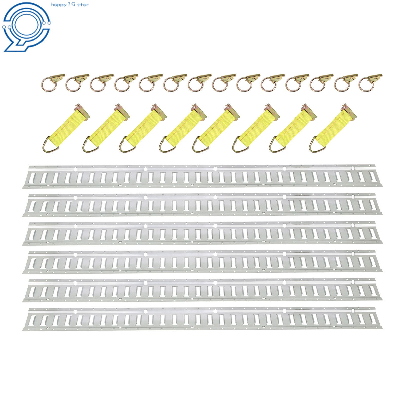 28 Pack 5' E Track Tie Down Rail Kit For Trucks Vans Garages Trailer Tie Down