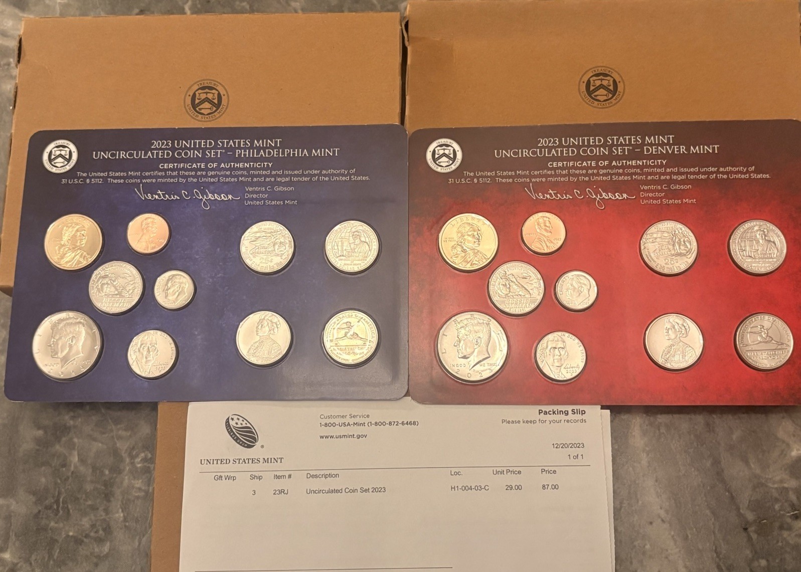 LOT OF 3 2023 PD US Mint Set (OGP) 60 COINS Uncirculated Philadelphia Denver USA