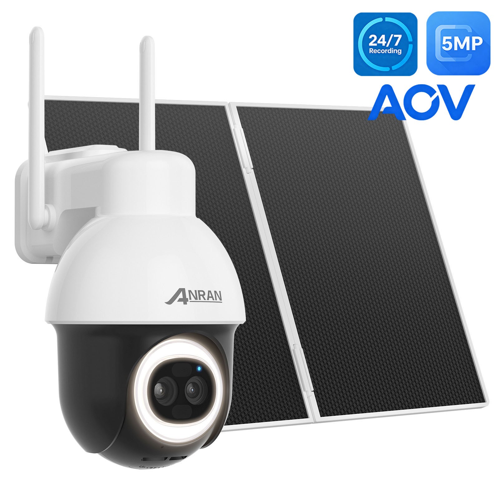 5MP PTZ WiFi Wireless Solar Security Cameras Audio AI Human Detect Night Vision
