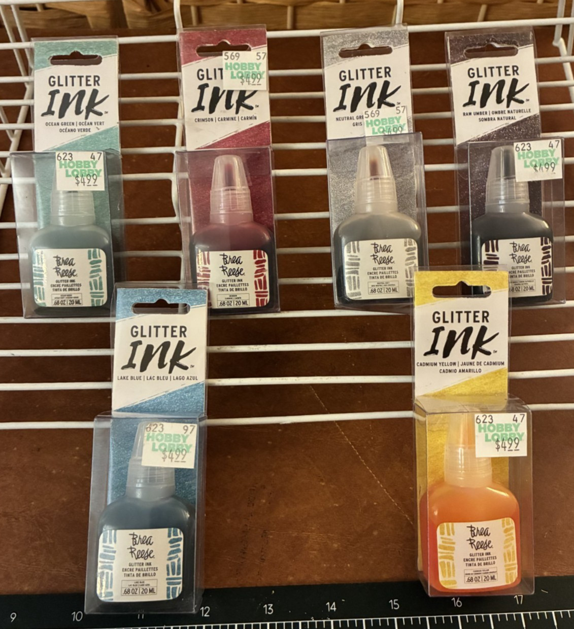 Momenta Brea Reese GLITTER INK Ocean Green, Crimson, Lake Blue, Raw Umber
