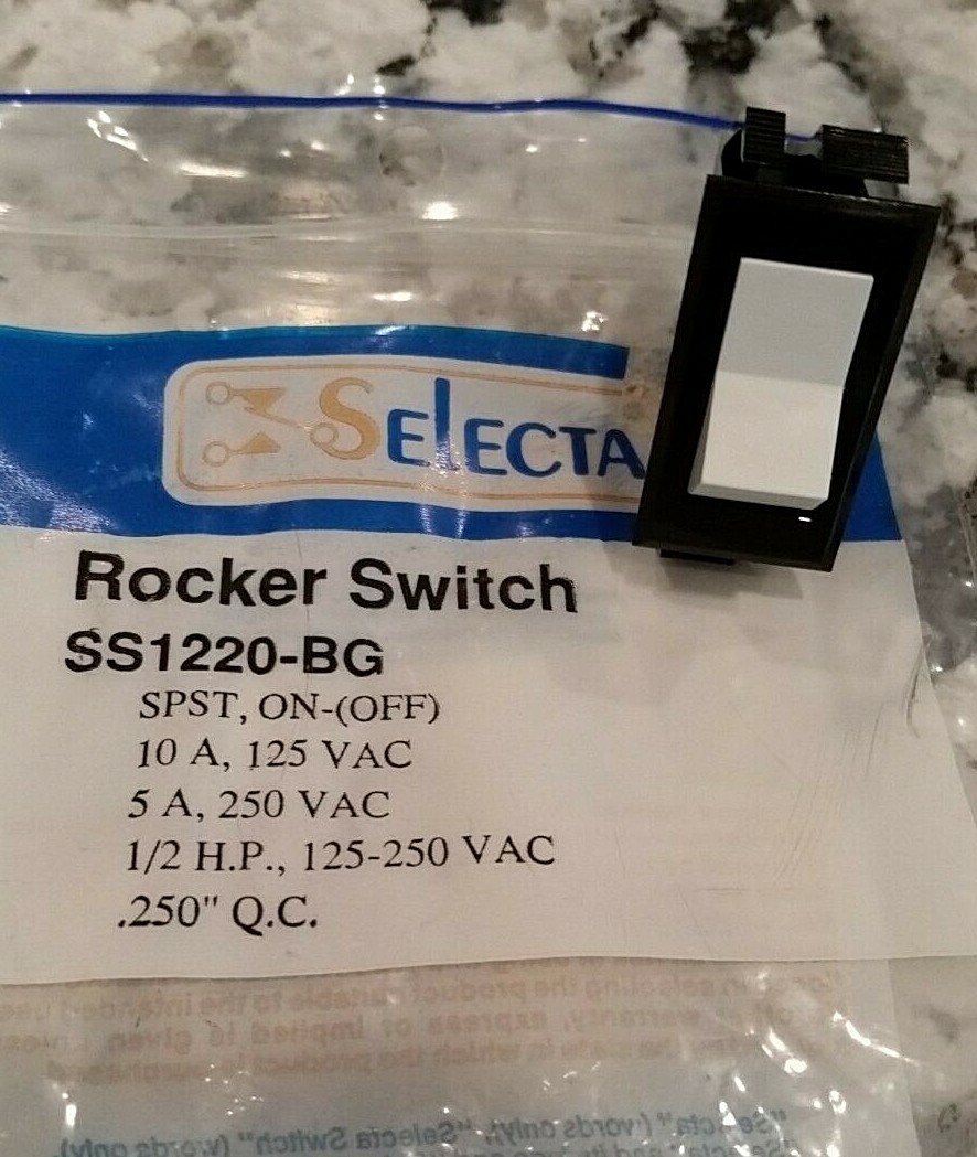 SELECTA SWITCH SS1220-BG  SPST   ON-(OFF) 10 AMP   ROCKER SWITCH