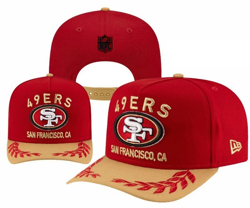NWT Men's 49ers Red Cap 2025 Draft 9FIFTY A-Frame Snapback Adjustable Hat