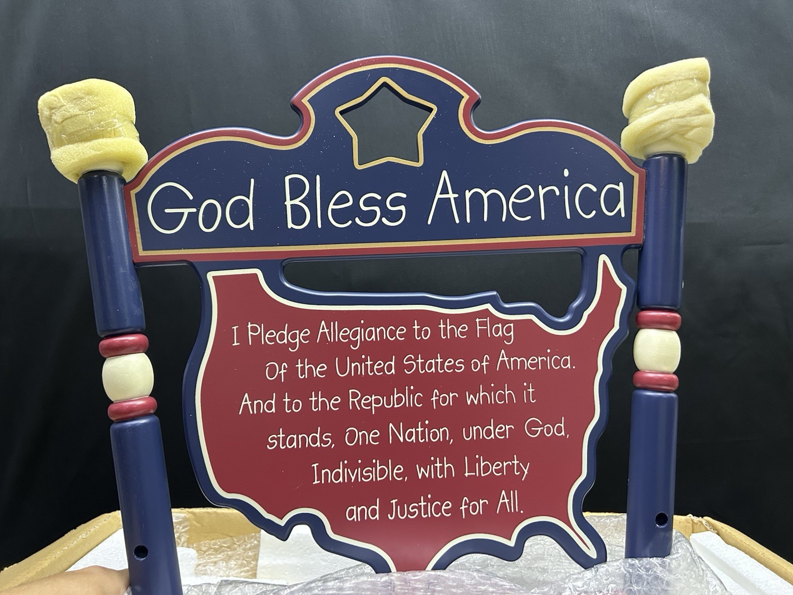 RARE Levels of Discovery Rock-a-Buddies God Bless America USA Rocking Chair New
