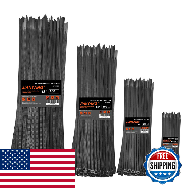Jianyang Zip Ties Assorted Size8121418 Inch Double Sided Toothed100 Lbs Tensile