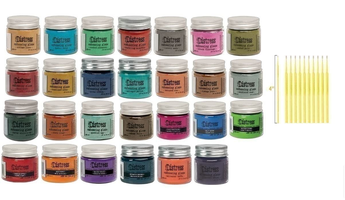 Ranger Tim Holtz Embossing Glaze Mega Set with TreBBies Fine Detail Sticks