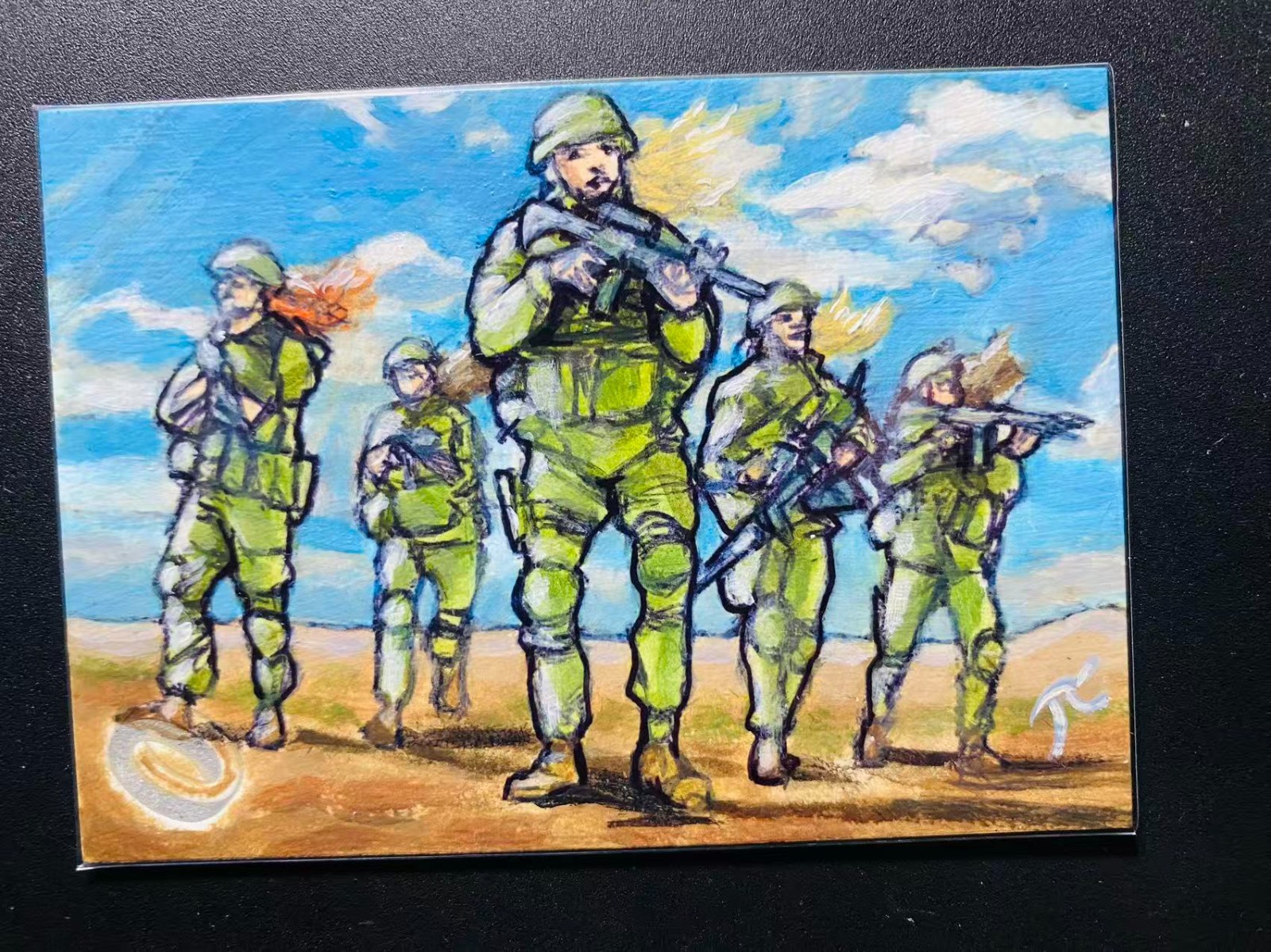Deep Alley Studios Soldiers in the Desert Sun 1/1 Sketch Card by Lee Lightfoot