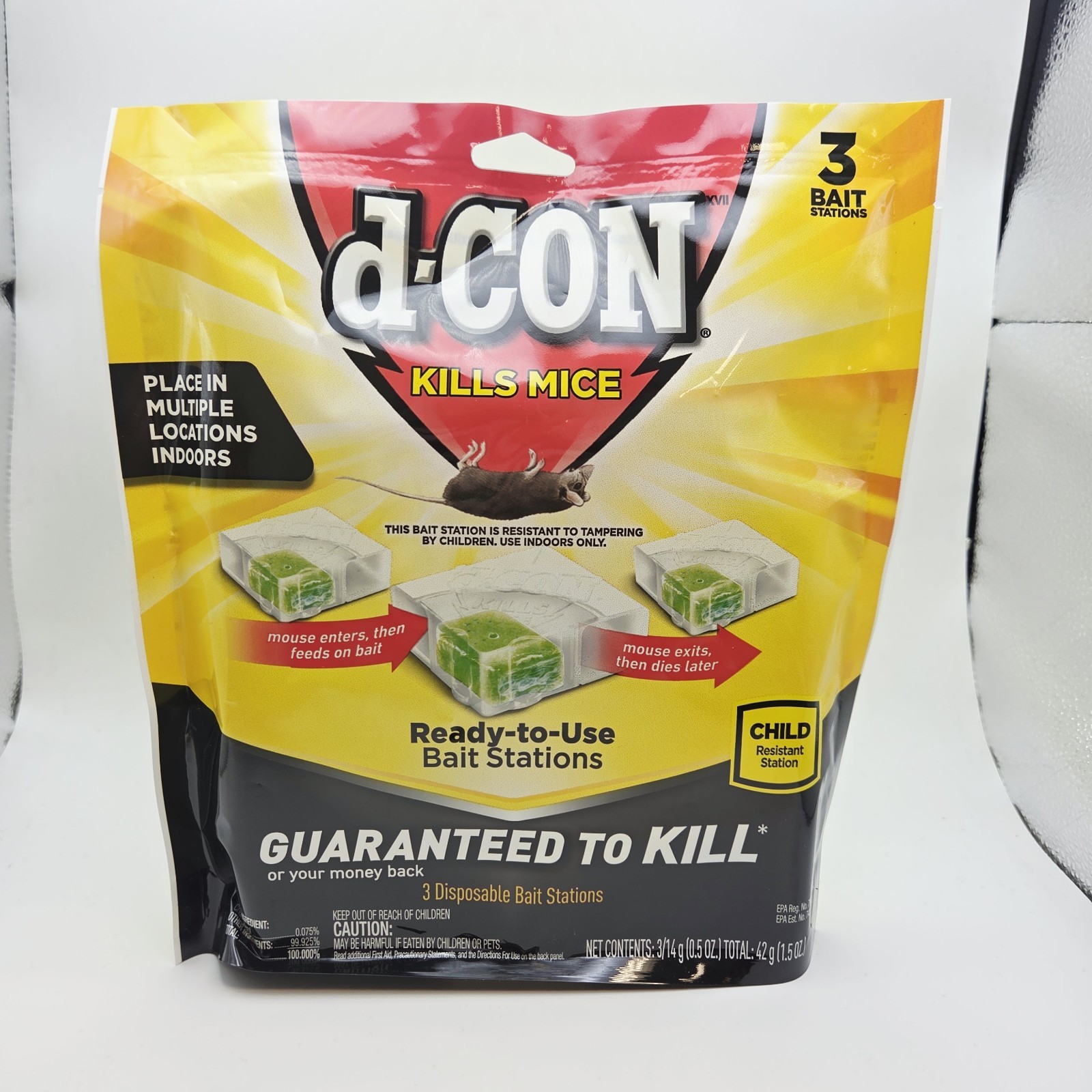 d-Con Ready-to-Use Disposable Bait Station Kills House Mice, 3 Count