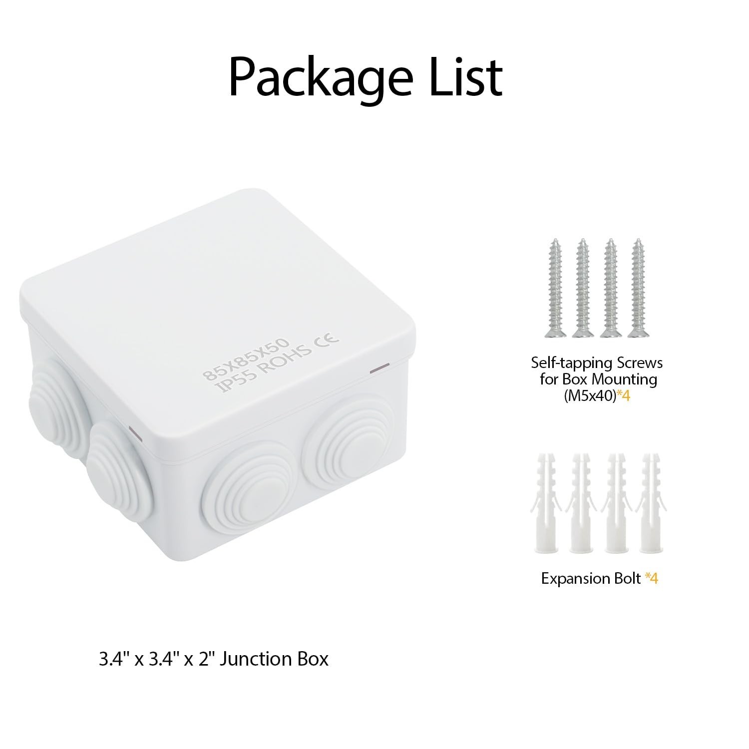 LeMotech ABS Plastic Dustproof Water Resistant IP55 Junction Box Universal El...