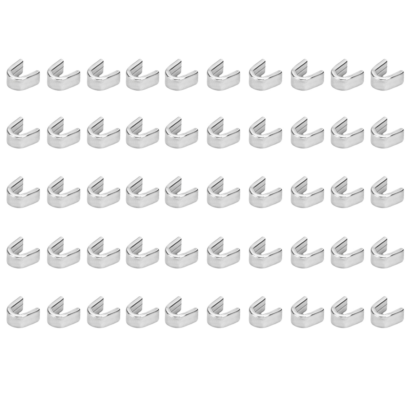 Zipper Repair Kit, Zipper Slider Retainers #5 U Stopper(50 Pack, White Gold)