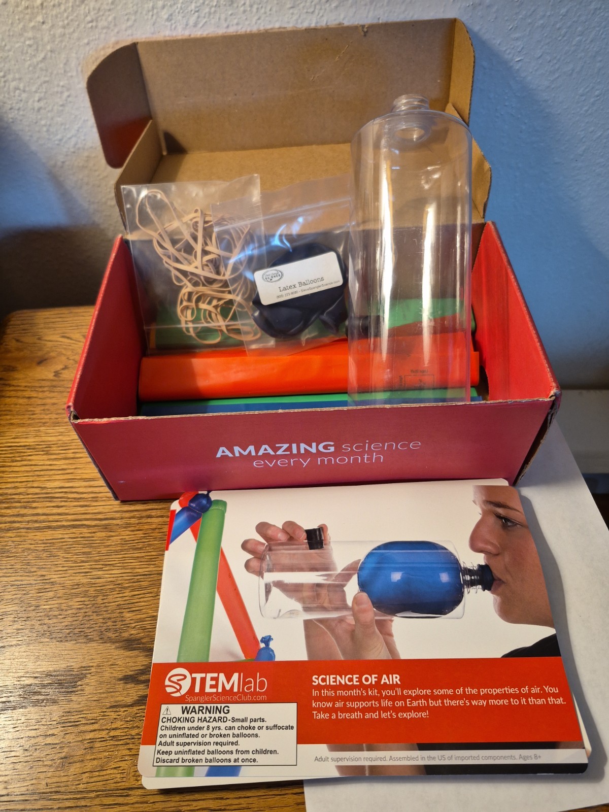 Spangler Science Club STEM  Home EXPERIMENT kit " Properties of Air"