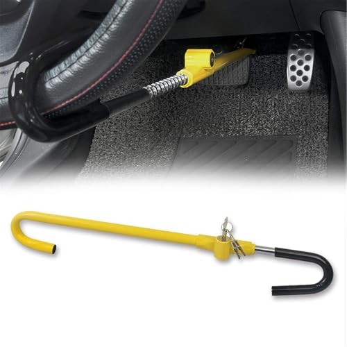 Car Steering Wheel to Brake Pedal Lock Auto Security Product Anti-Theft Yellow