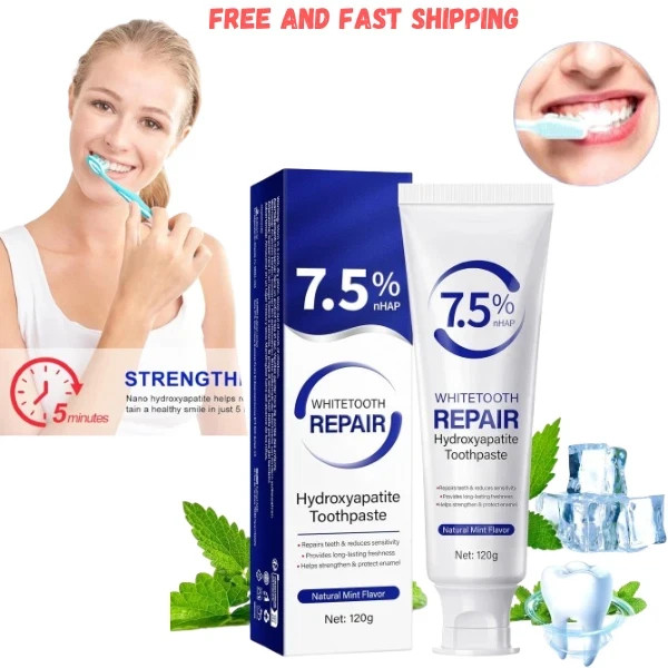 7.5% Hydroxyapatite Toothpaste,1 Pack Toothpaste for Advanced Enamel Protection,
