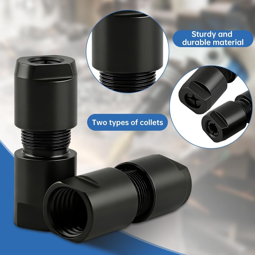 2-Pack Angle Grinder to Die Adapter, 5/8"-11 Thread 1/4" Black