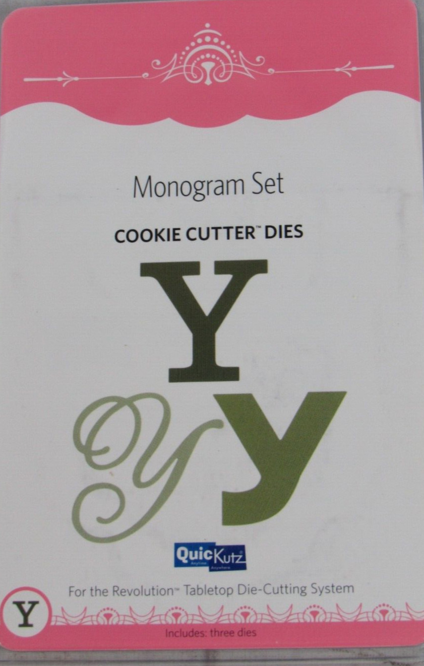 QuicKutz Monogram "Y" Set, Cookie Cutter Dies, 3 dies, CC-MONOGRAM-Y01