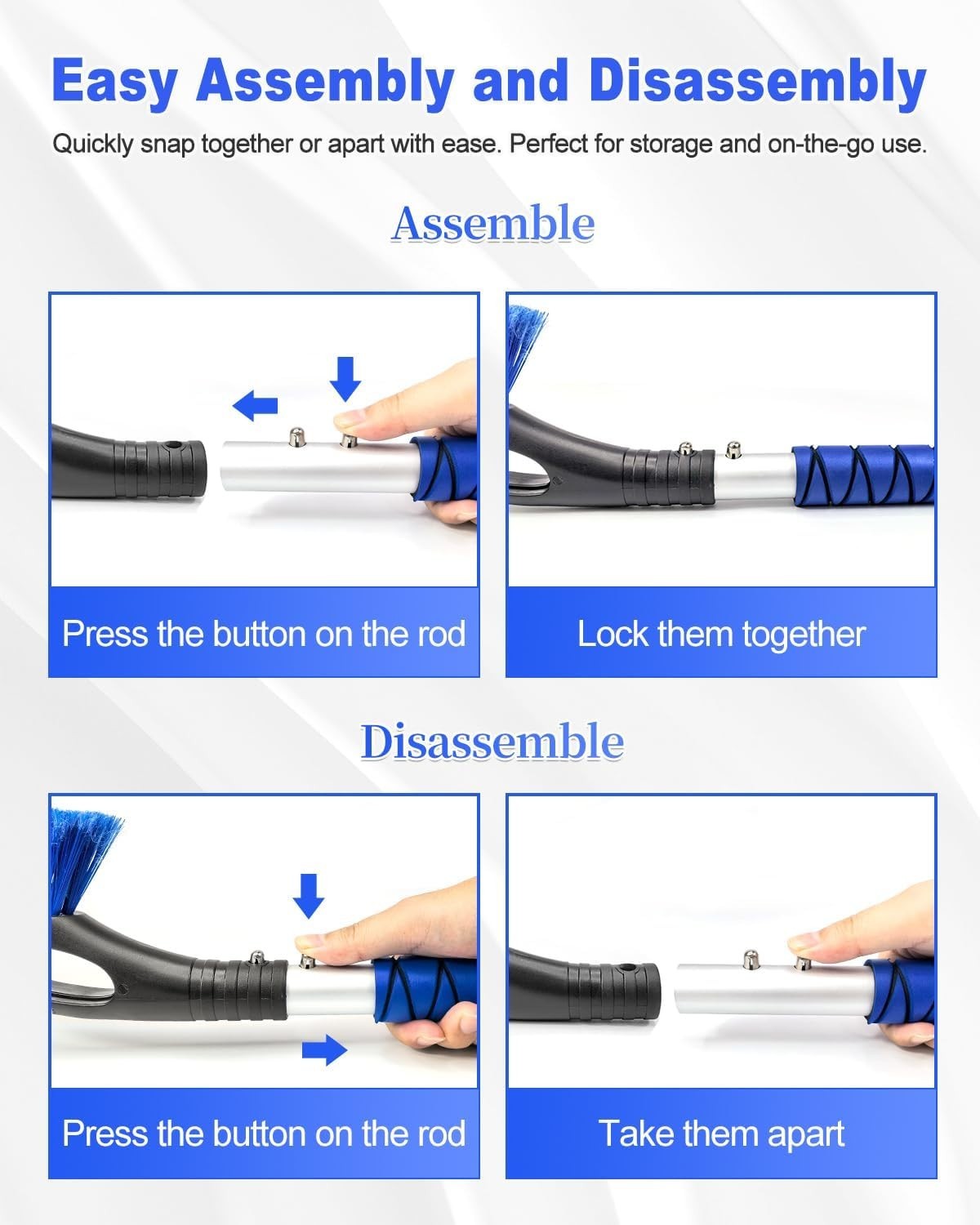 27-Inch Extendable Snow Brush & Ice Scraper for Car Windshield