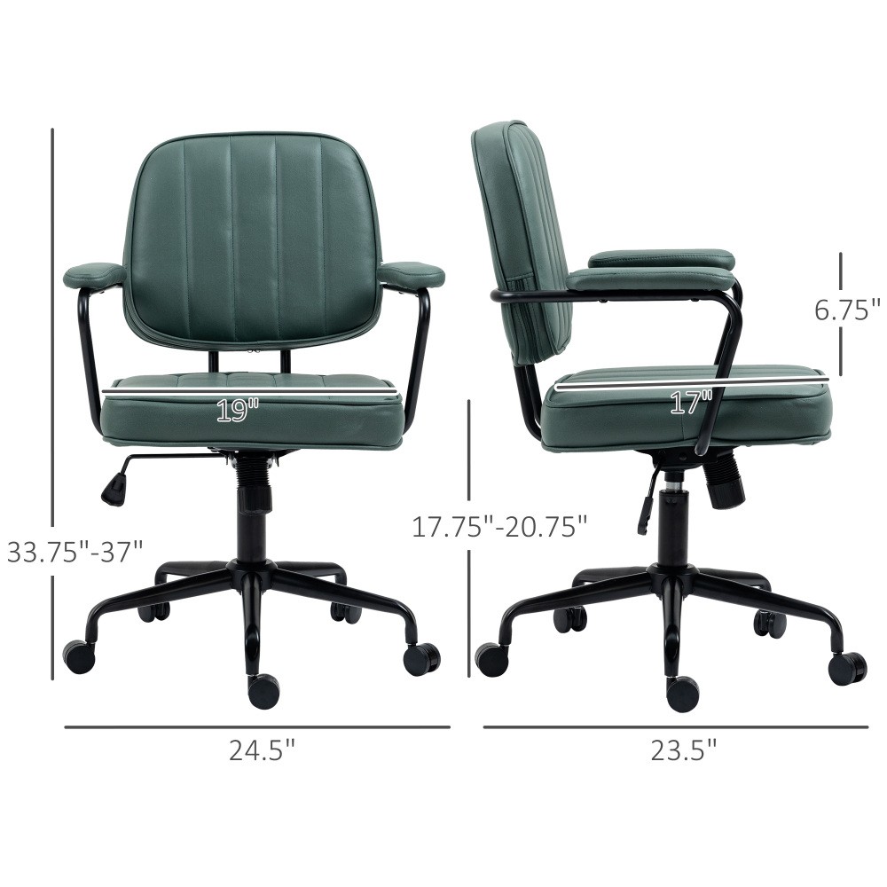 Home Office Chair - Adjustable Height & Tilt, Swivel, Low-Back Support