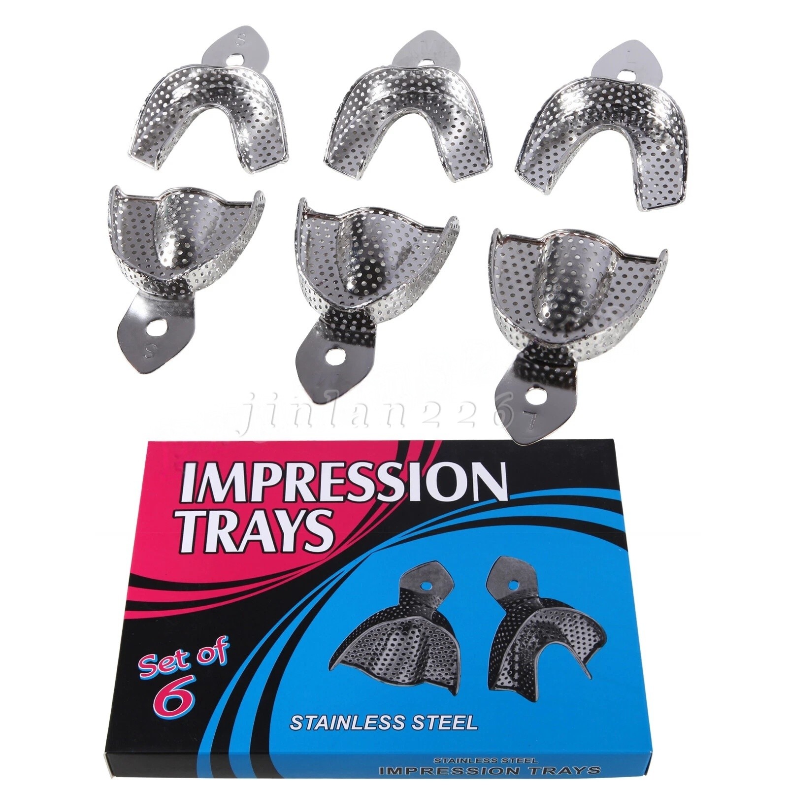 Dentistry Dental Perforated Impression Trays 6/Pk